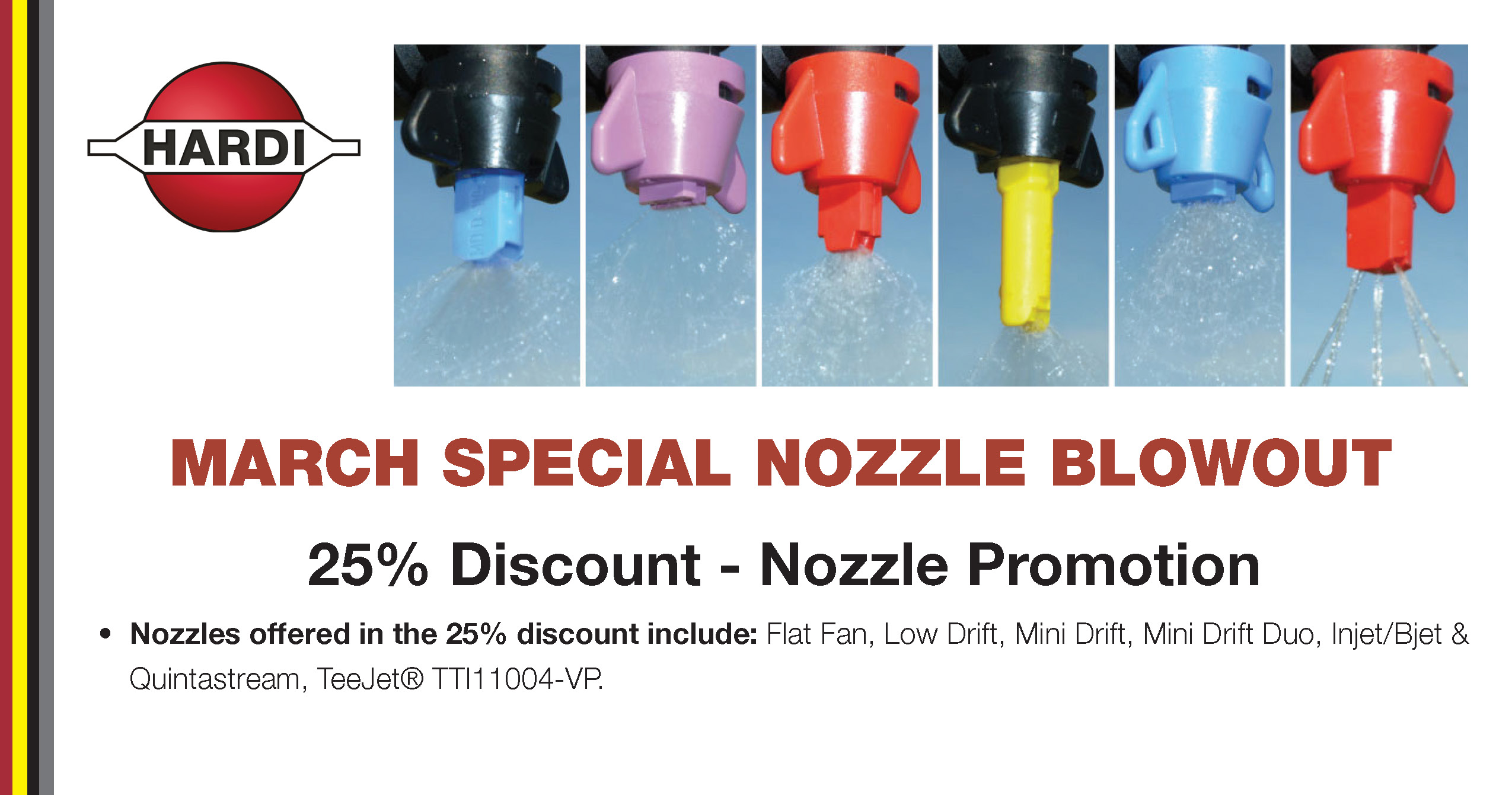 25 off Hardi Nozzles Maple Lane Farm Service