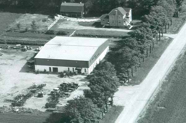 The Original Maple Lane Farm Service Aerial Photo. A Tractor Dealership in the making.