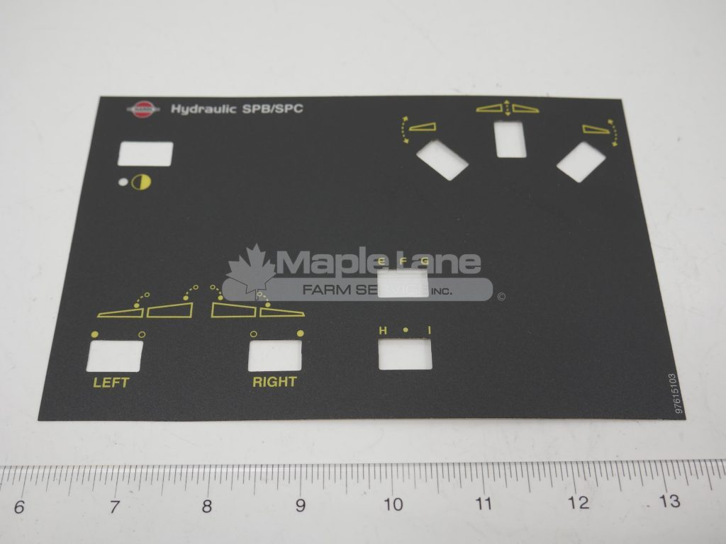 97615103 Hydraulic Control Decal