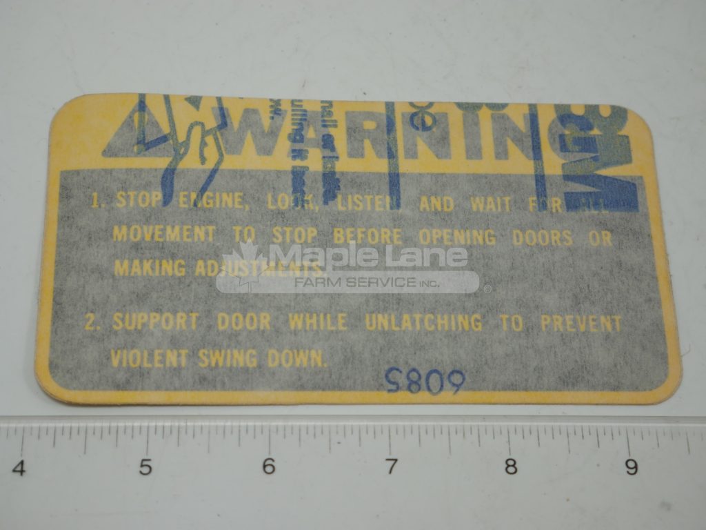 71192884 Warning Decal