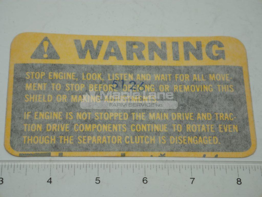 71194726 Warning Decal