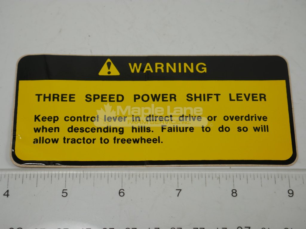 72163159 Warning Decal