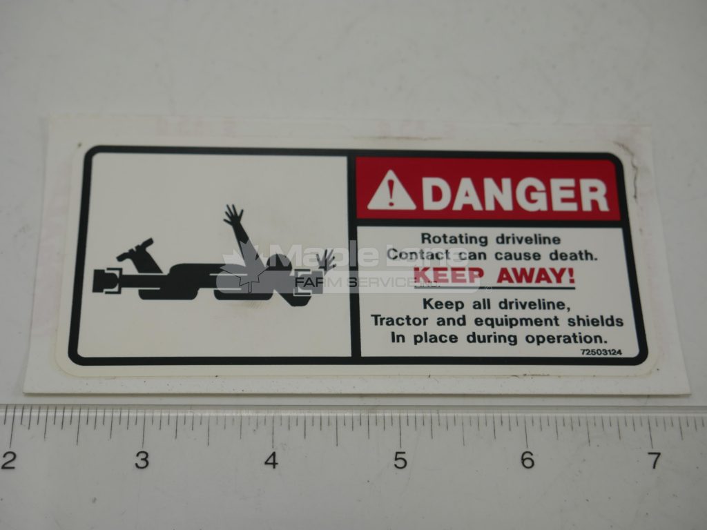 72503124 Danger PTO Decal
