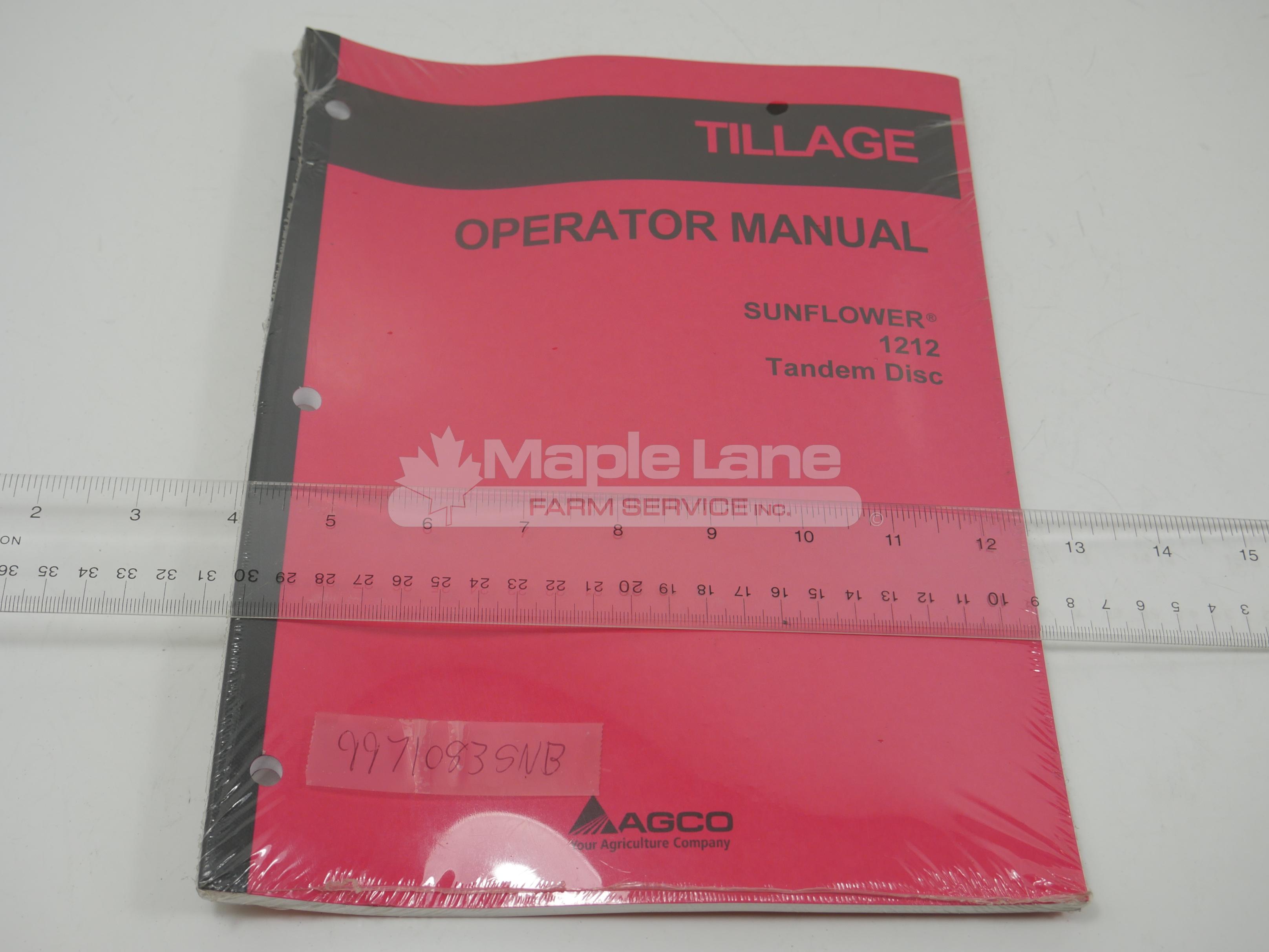 9971083SNB 1212 Operator Manual