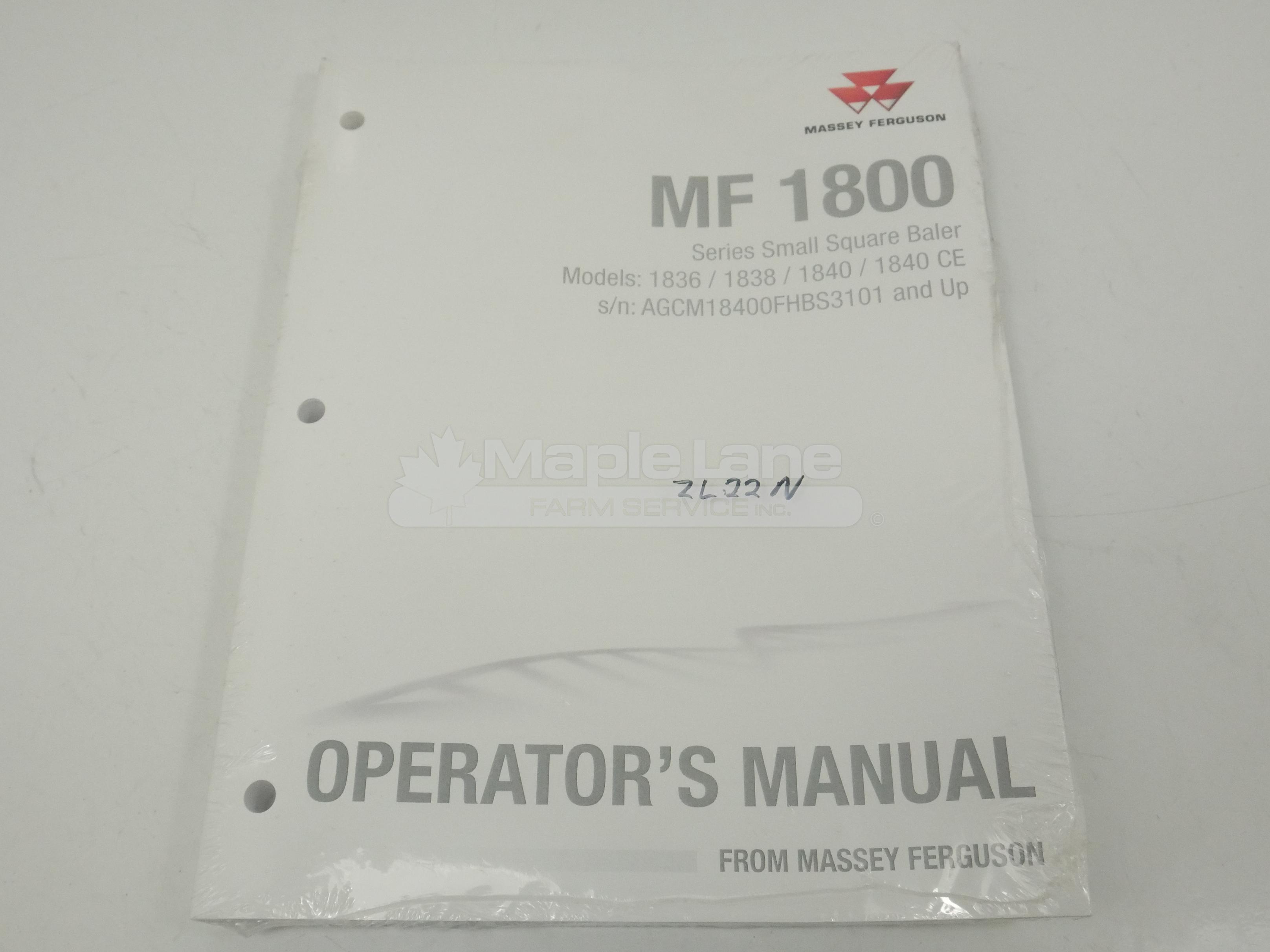 700741544E Operators Manual 1800