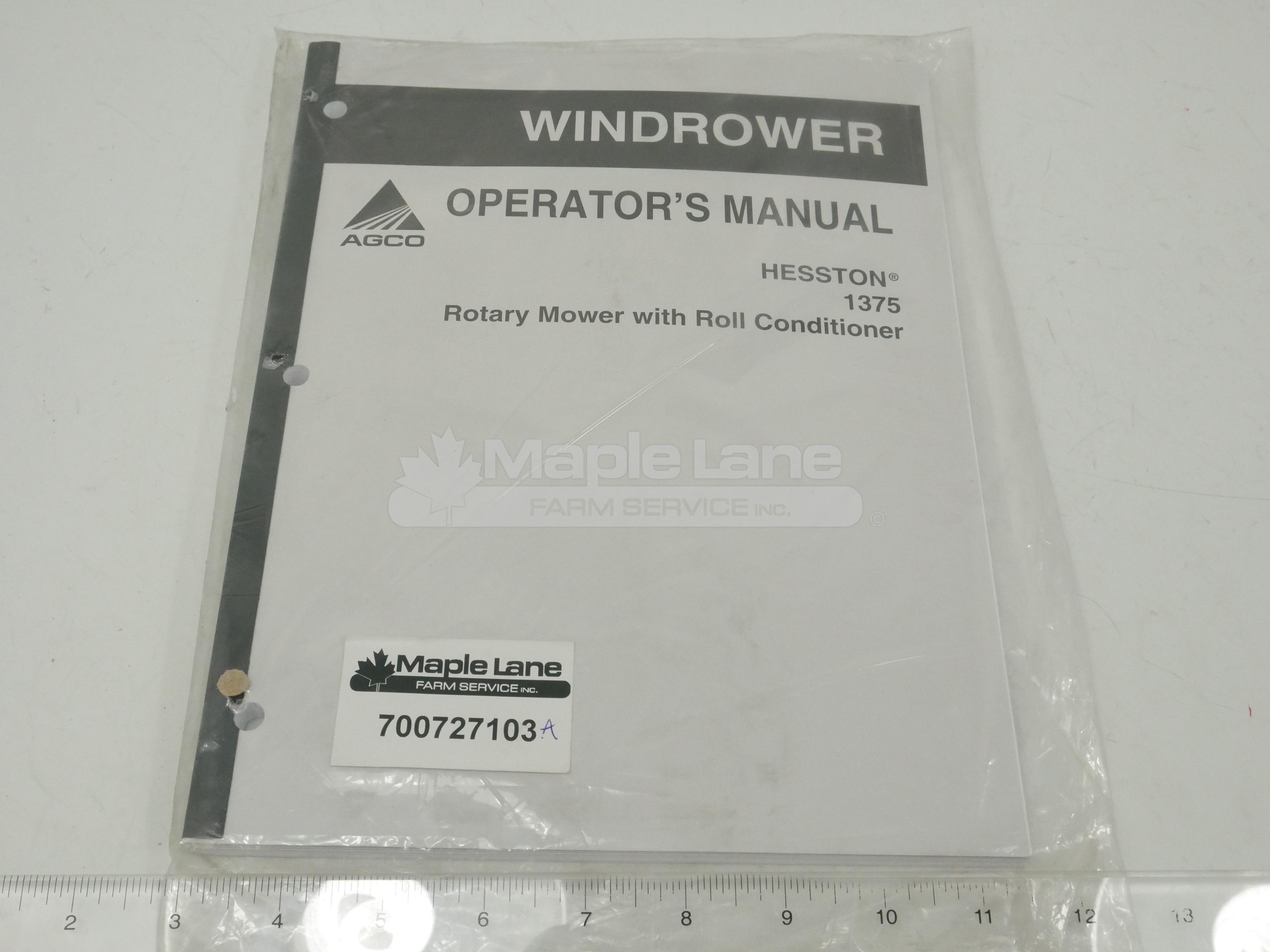 700727103A Operator Manual