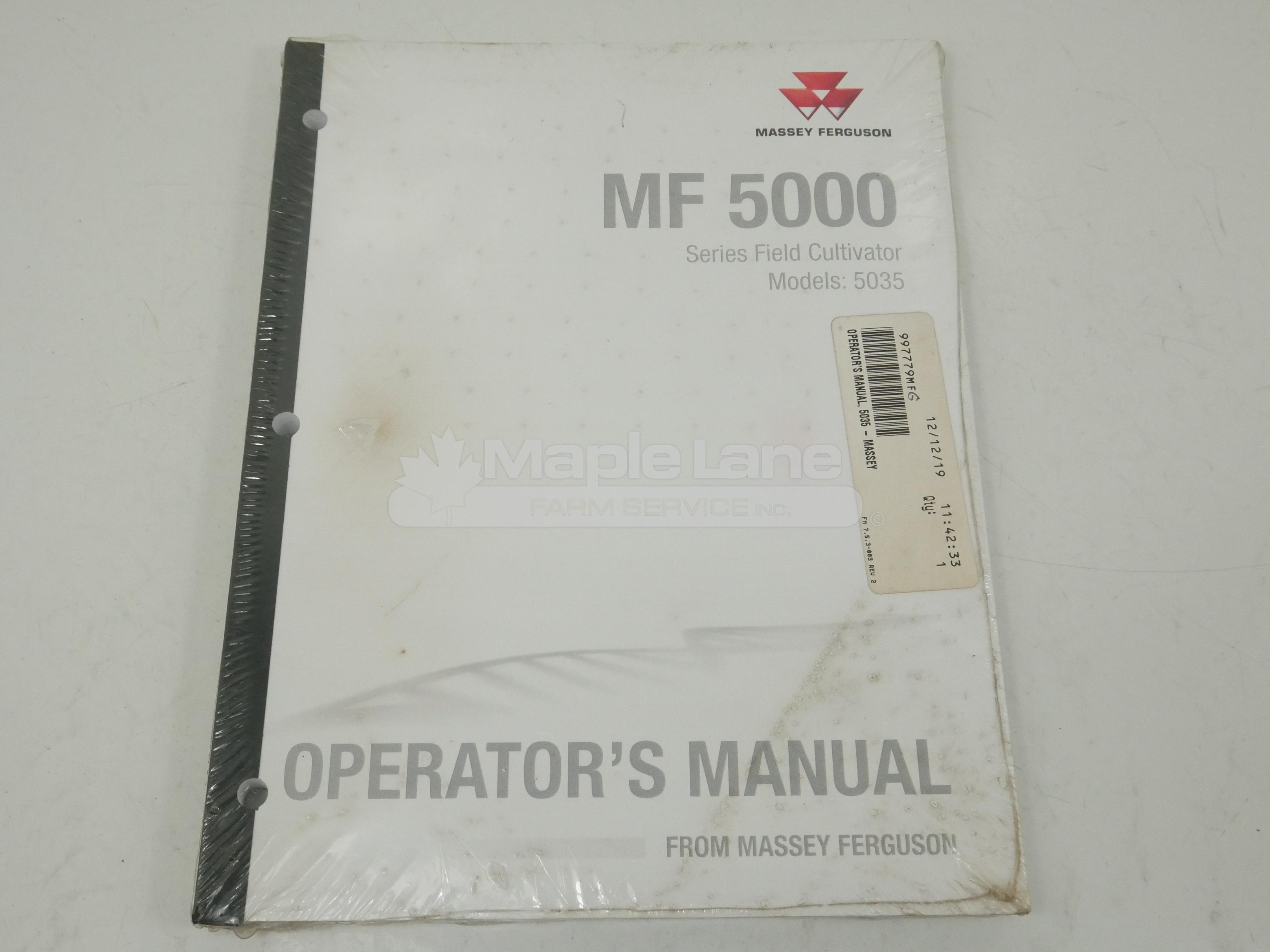 997779MFG 5035 Operator Manual