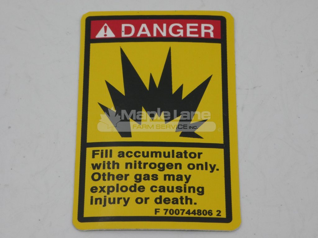 700744806 Warning Decal