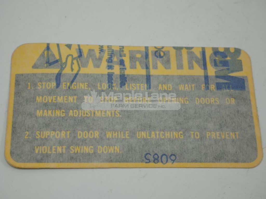 71192884 Warning Decal
