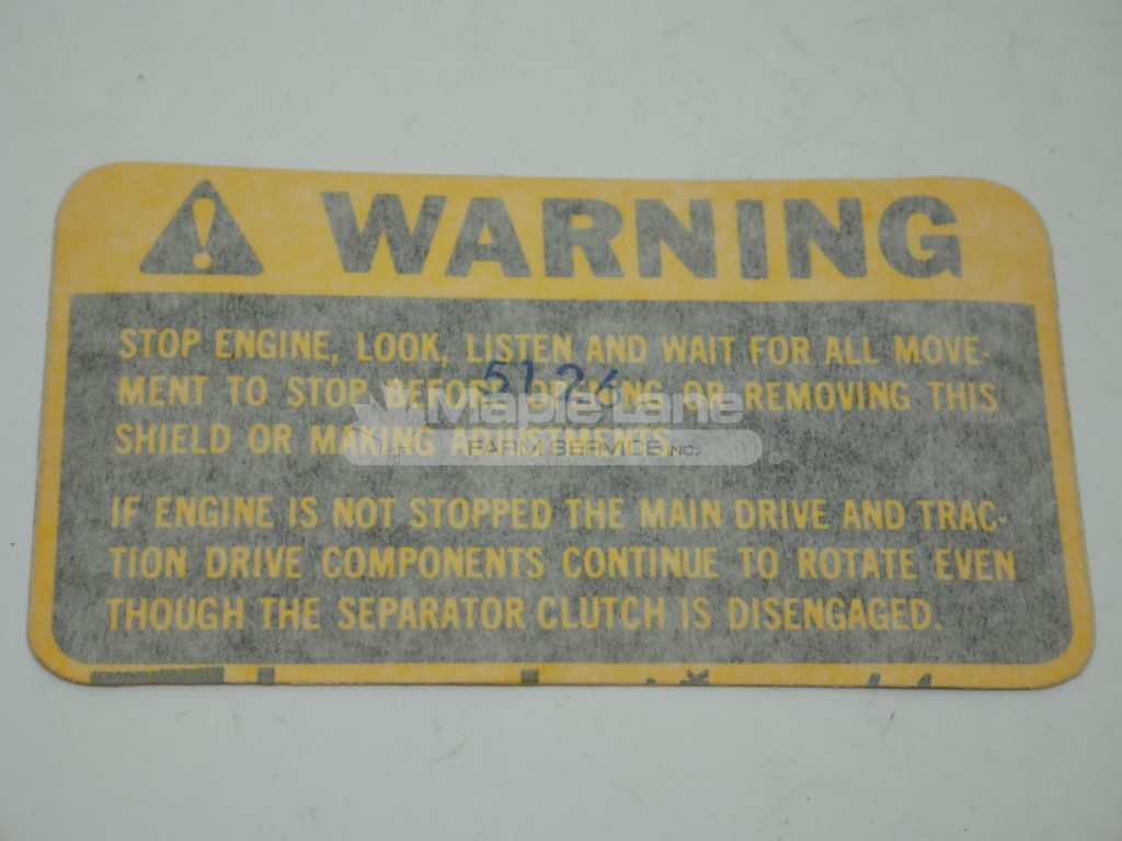 71194726 Warning Decal