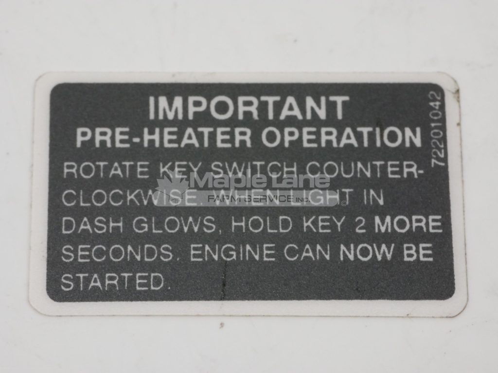 72201042 Warning Decal