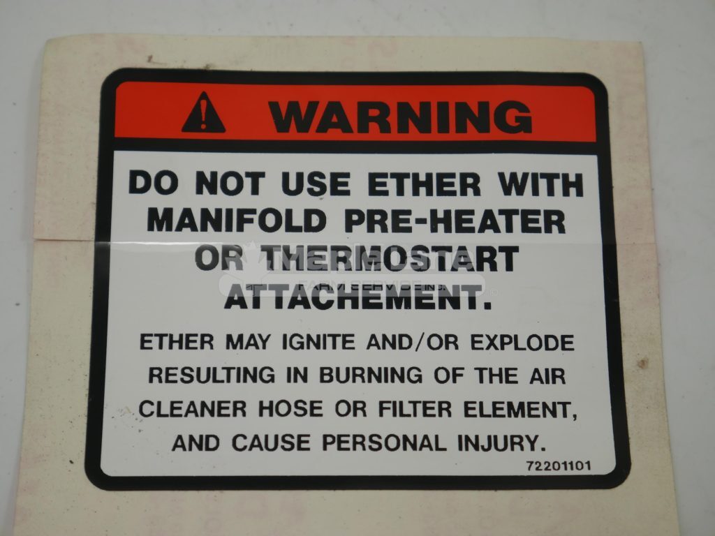 72201101 Warning Decal