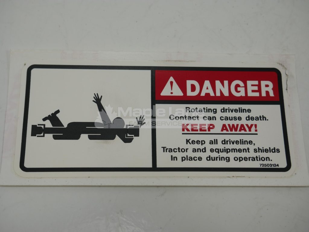 72503124 Danger PTO Decal