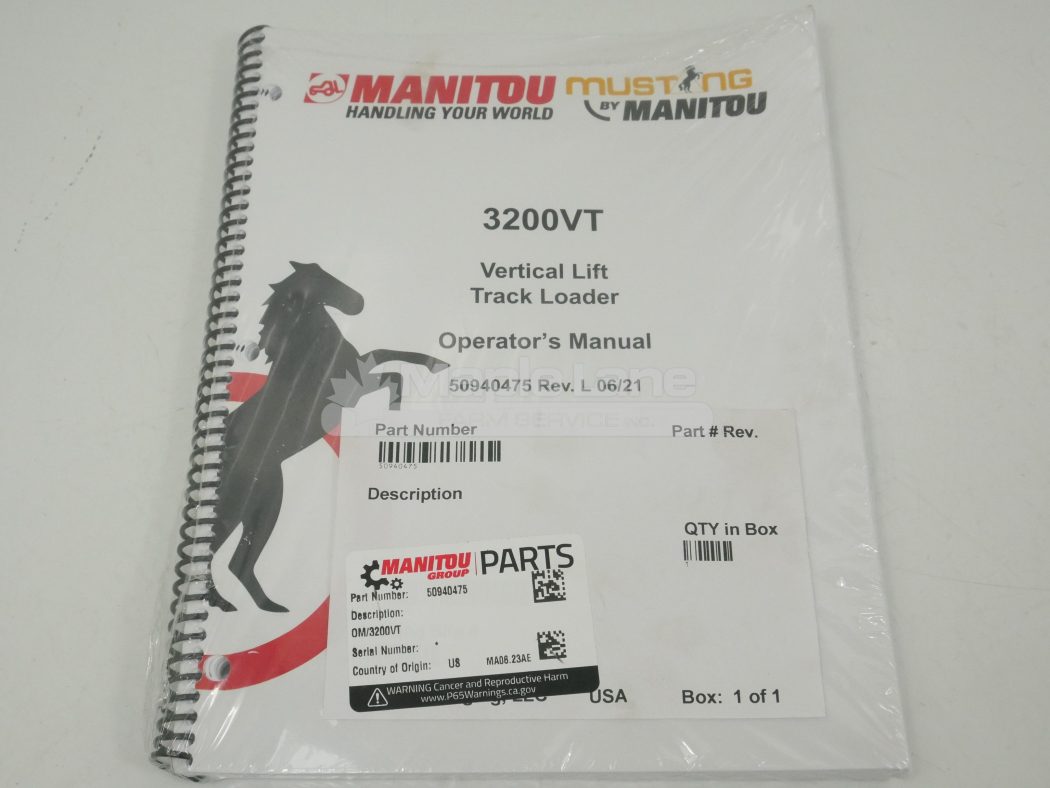 50940475 3200VT Operator Manual