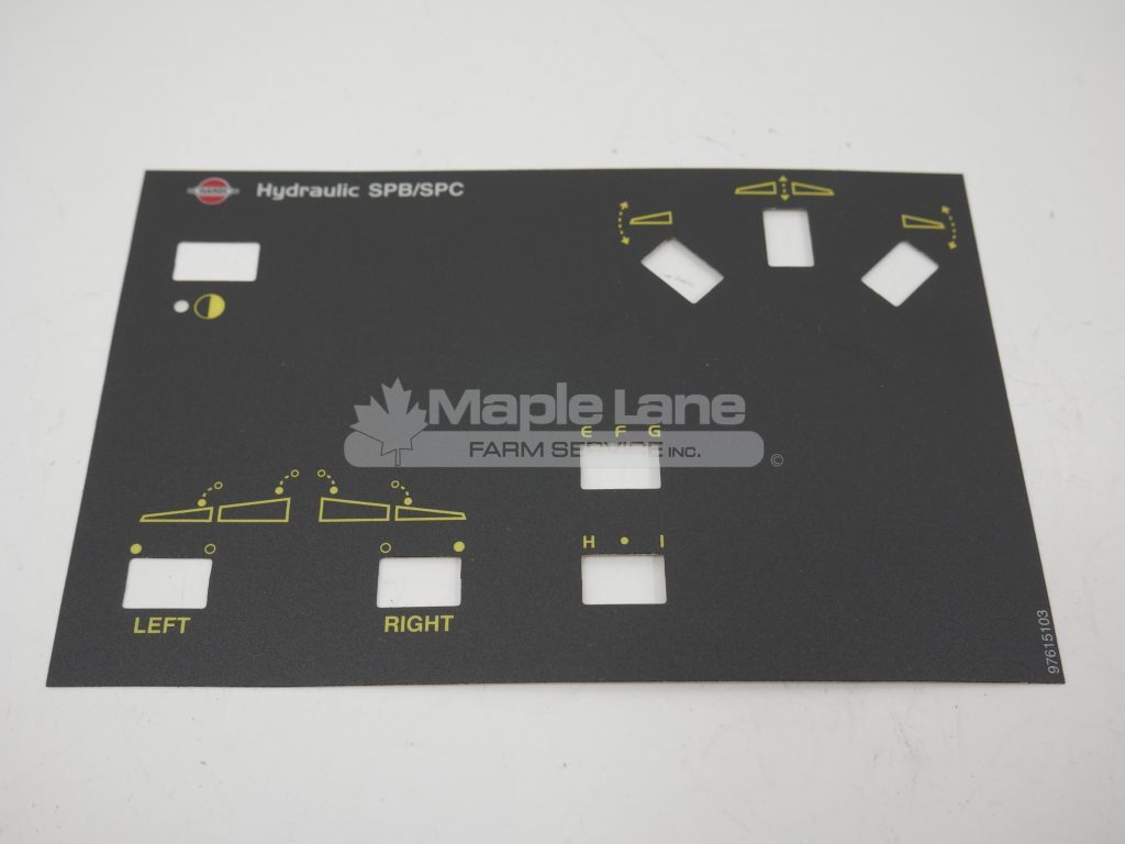 97615103 Hydraulic Control Decal