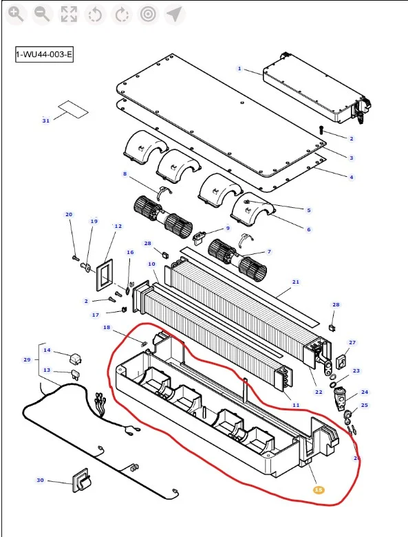 6249007M1 Massey Condensor Housing