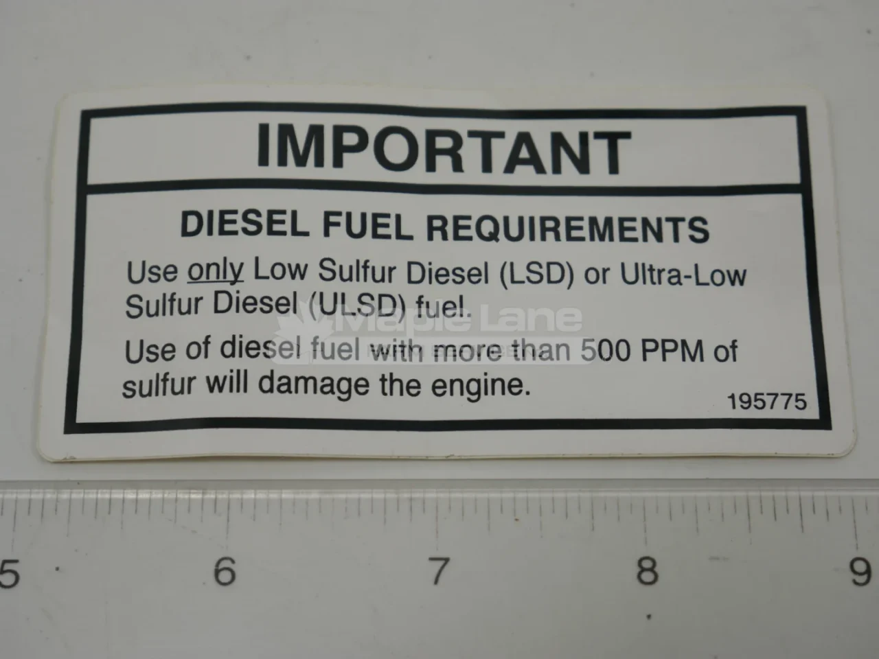 195775 LSD Fuel Decal