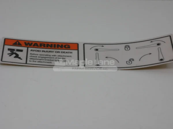 N137720 Attachment Bracket Decal