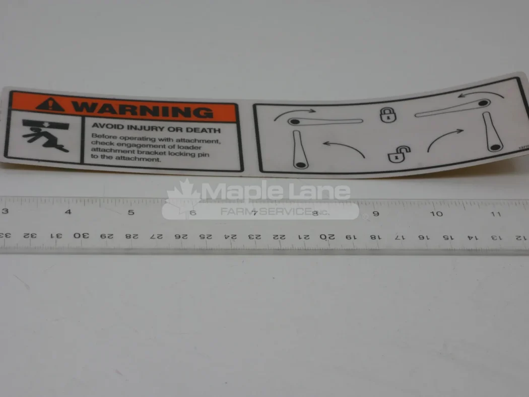 N137720 Attachment Bracket Decal