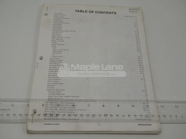 N908173 Parts Manual