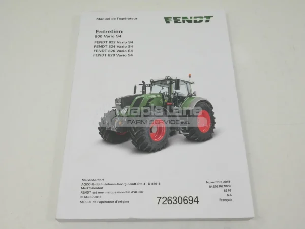 72651382 Maintenance Manual French