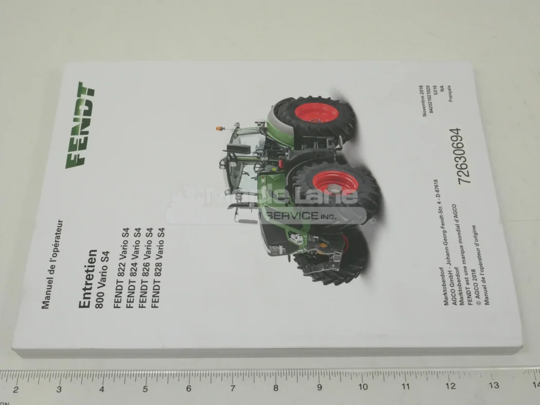 72651382 Maintenance Manual French